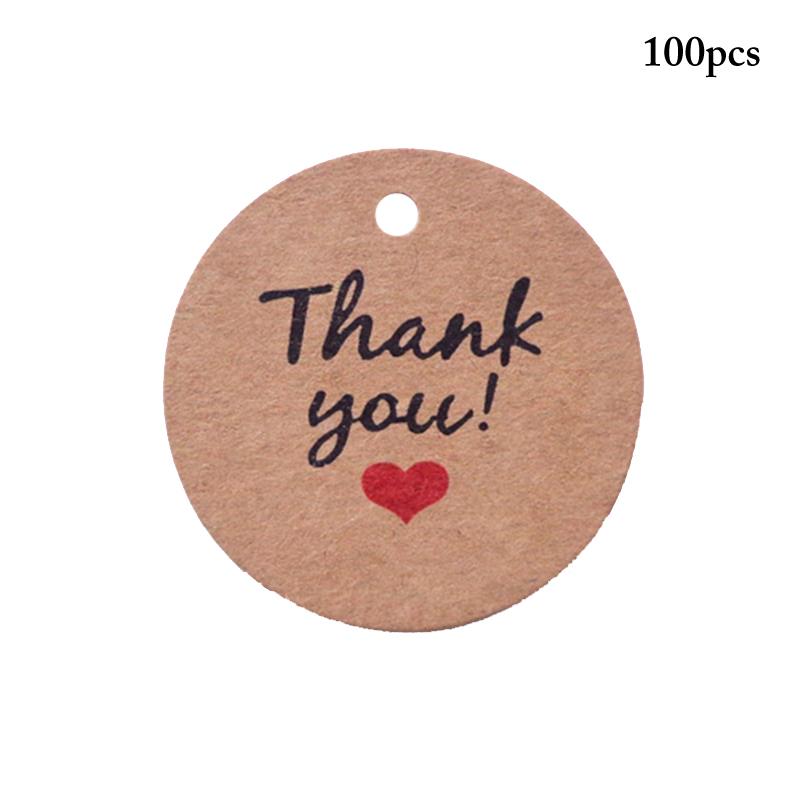 100 Étiquettes Rondes Papier Kraft Vierges 4cm - Étiquettes Cadeaux Mariage Et Fêtes
