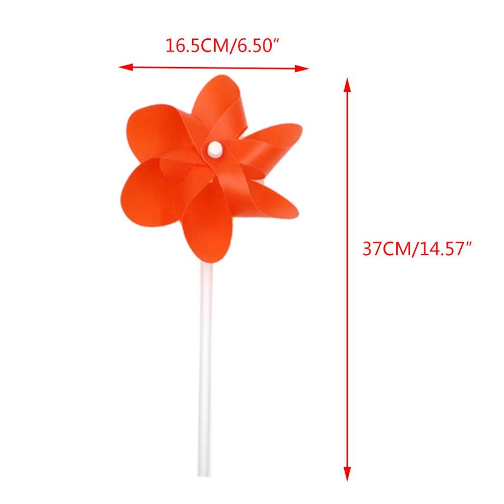 Molino de viento pequeño de seis hojas para niños, juguete de decoración de plástico colorido para exteriores, 10 Uds.