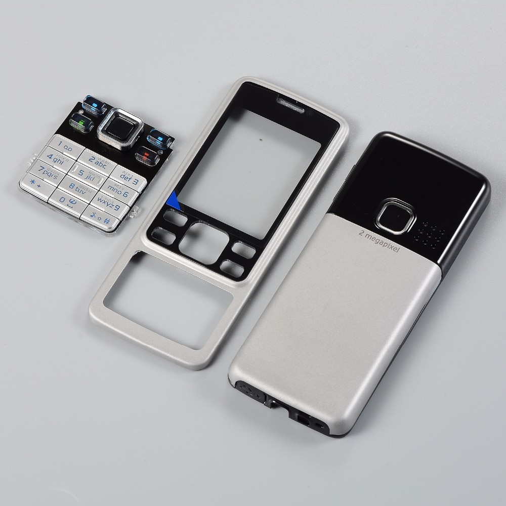 Voor Nokia 6300 Display Cover Midden Frame Behuizing Case + Keyboard Back Deur Engels/Russische Toetsenborden + Gereedschap