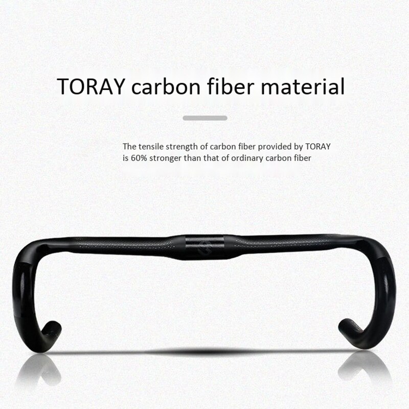 TOSEEK Carbon Fiber Handlebars Ultralight Road Bike Handlebar 31.8Mm Bicycle Bars