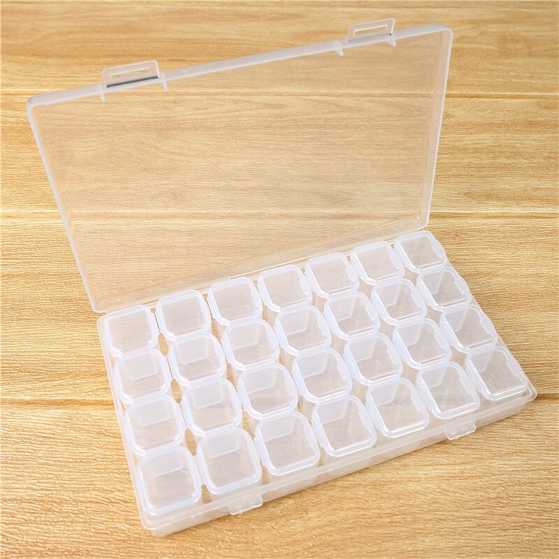 28 Slots Diamond Painting kits Plastic Storage Box Nail Art Rhinestone Tools Beads diy Storage Box Case Organizer Holder kit