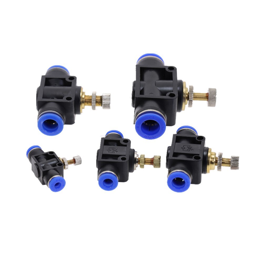 Pneumatic Airflow Regulator SA 4mm 6mm 8mm 10mm 12mm OD Hose Tube Gas Flow Adjust Valve Connector Pneumatic Push In Fittings
