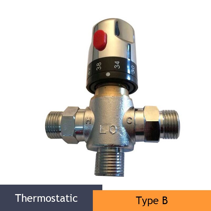 Koud en Warm Water Mengkraan G1/2 BSP 0-85℃ Messing Warm en Koud Water Mixer Kraan 3-weg Thermostatische Douche Mengkraan voor Automatische Kraan