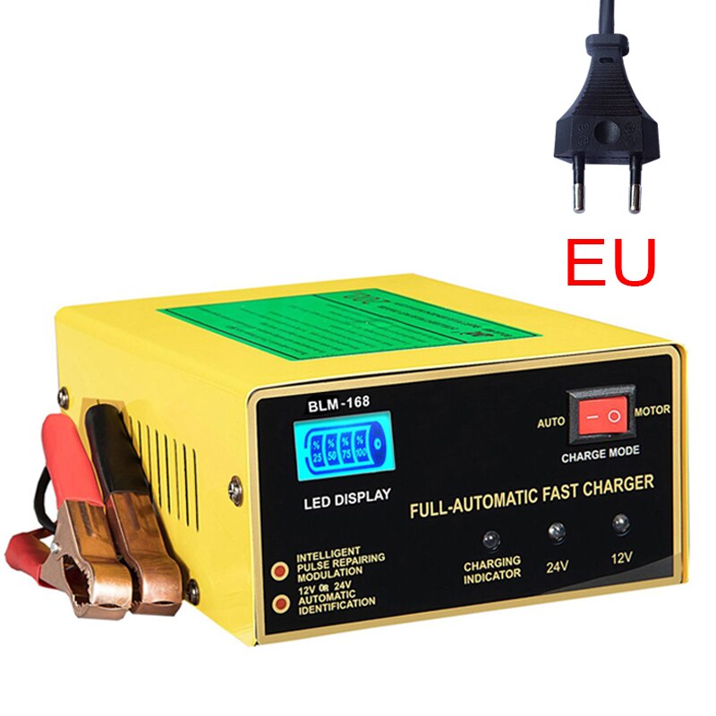 250W Full Automatic 12V 24v Car Battery Charger Intelligent Power Charging Wet Dry Lead Acid water AGM GEL WET batteries: EU