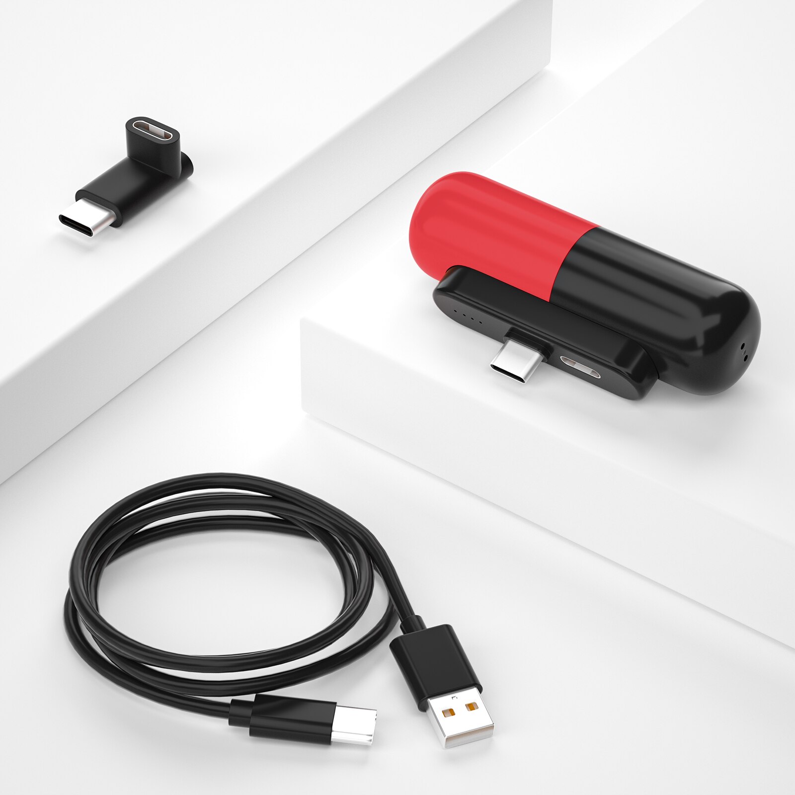 3300mAh For Oculus Quest 2 Capsule Power Bank VR Accessories Portable Emergency Battery Pack Charging For iPhone Xiaomi Samsung: Red