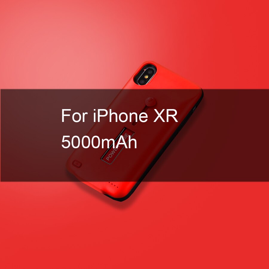 10000mAh Ladegerät Fall Für iphone 6 6 s 7 8 Plus Power Bank Lade Fall Für iphone X XS Max XR 6 s Batterie Fall: Red For iPhone XR