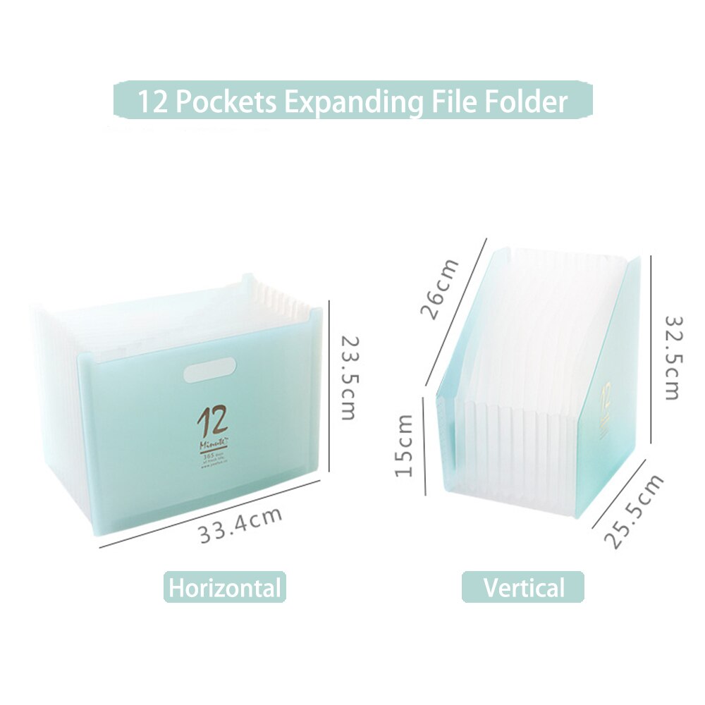 TOPPER 12 Pockets Expanding File Folder A4 Organizer Portable Business File Office Supplies Document Holder Carpeta Archivador