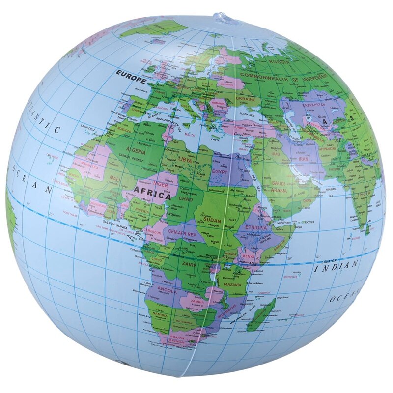 2X Inflatable Toy Globe Tellurion Training Geography Map Balloon Water Ball 40 Cm