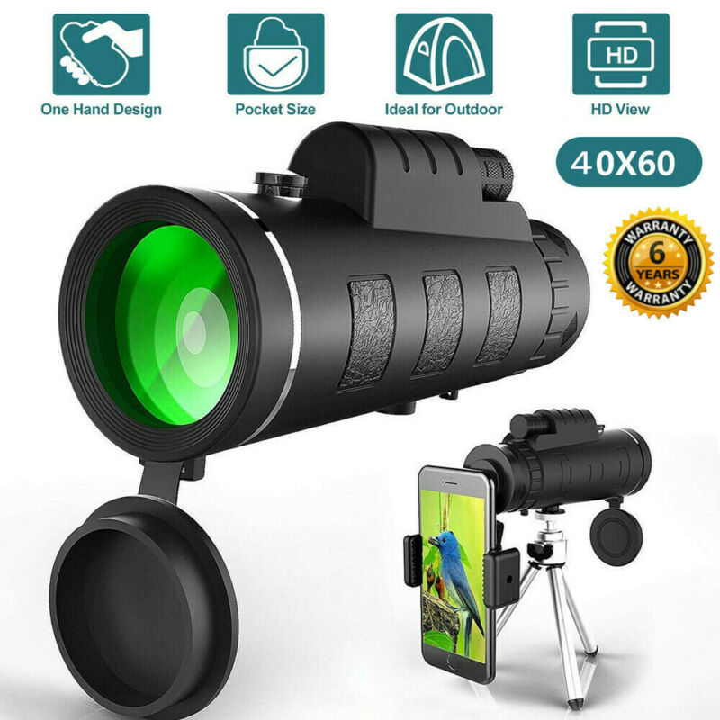 40X60 Zoom Optical HD Lens Monocular Telescope+ Tripod+ Clip For Universal Phone