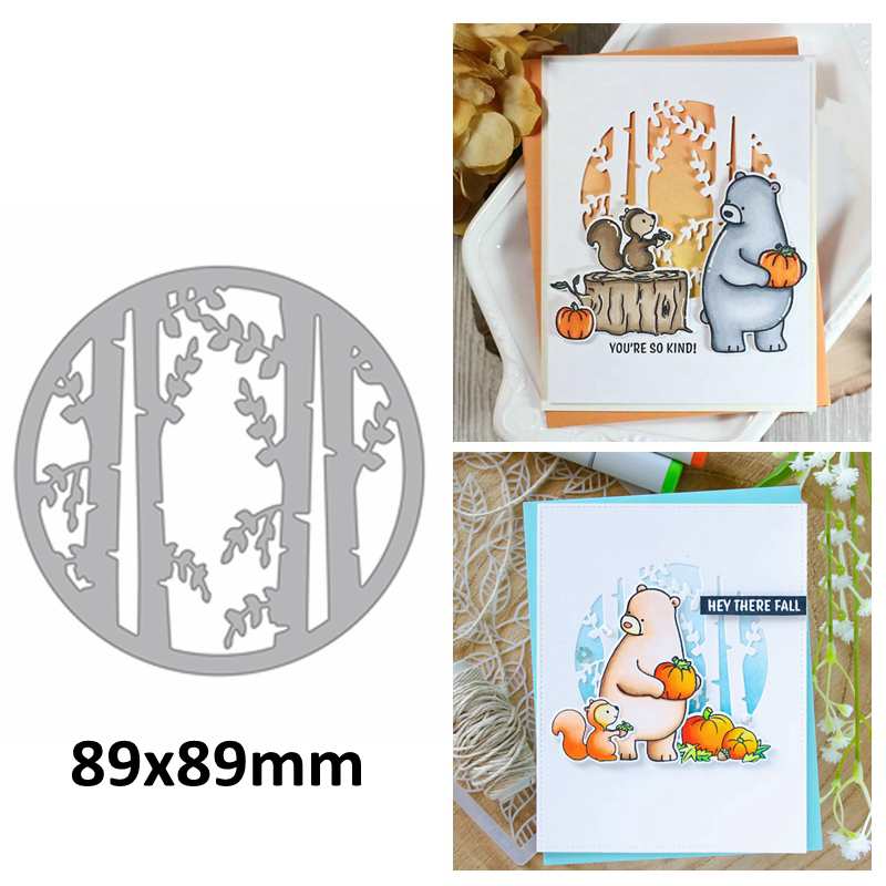 Metal Cutting Dies Circle Tree Thanks Hello Words Square Frame Scrapbooking Card Album Photo Making DIY Crafts Die: 2
