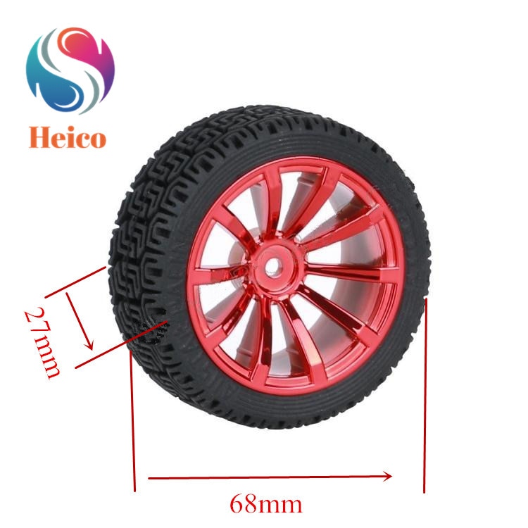 68mm Rubber Car Wheel RC Model Tire 3/4/5/6mm Brass Coupling Hex Copper Connection For Arduino DIY Robot Car Chassis Kit