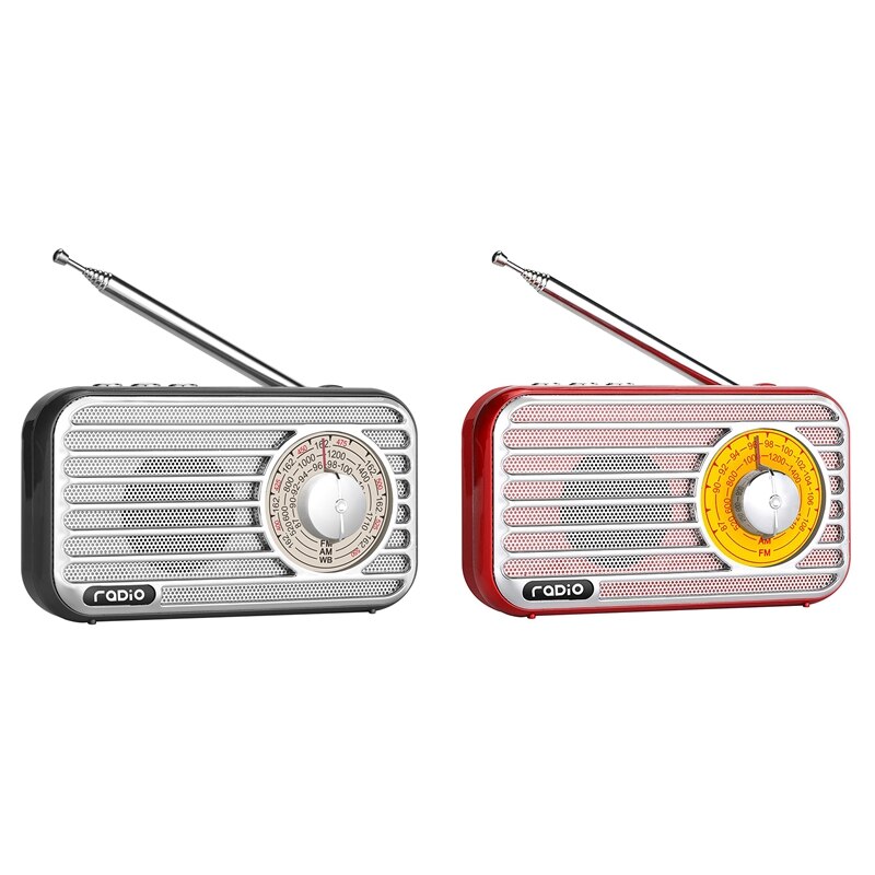 -Retro Radio AM / FM Portable Radio Has The Best Reception The Headphone Jack For Jogging Walking And Travel