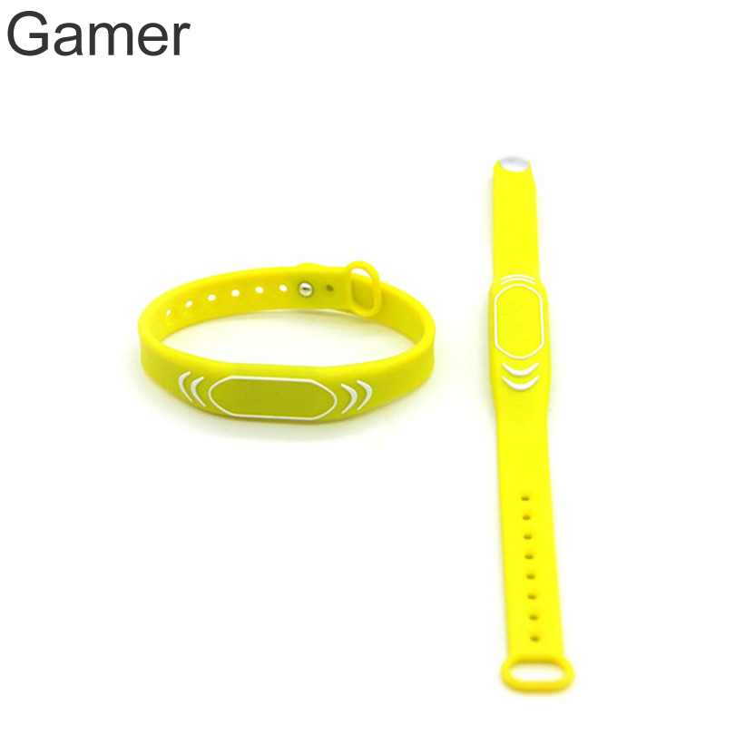 125Khz ID EM4100 TK4100 Adjustable Waterproof Wristband Band Bracelet RFID Token Tag Keyfob Access Control Many Color Select 1: Lemon Yellow