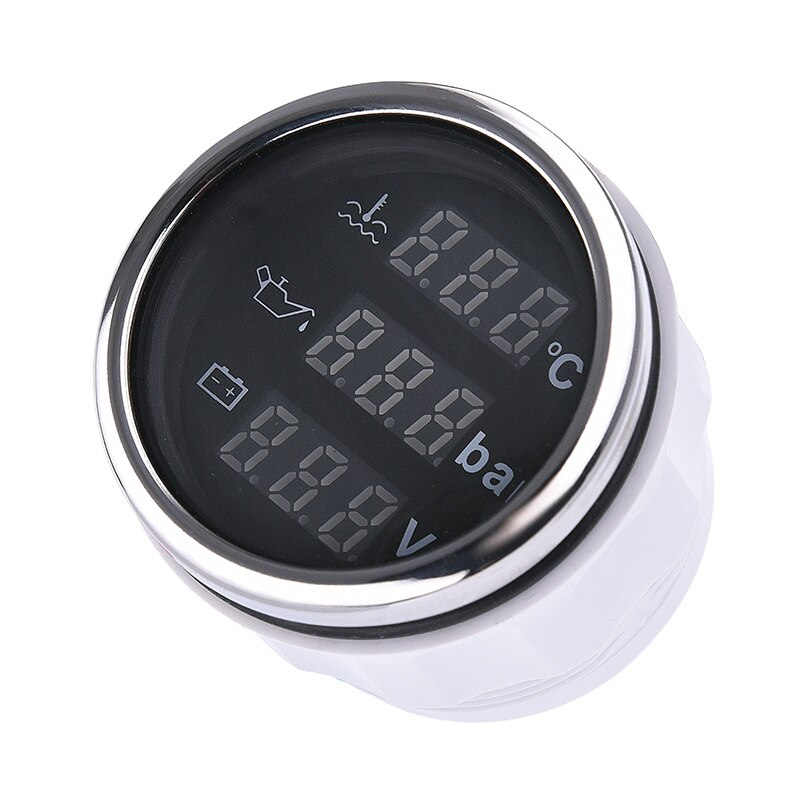 Manomètre multifonction 3 en 1, 9-32V, avec rétro-éclairage rouge, pour mesurer la température de l&#39;eau et la pression de l&#39;huile, 0-10 Bar