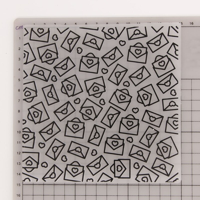 Cute Embossing Folder 3D Plastic Embossing Script Die Stencils Handmade Crafts Supplies Greeting Card Template