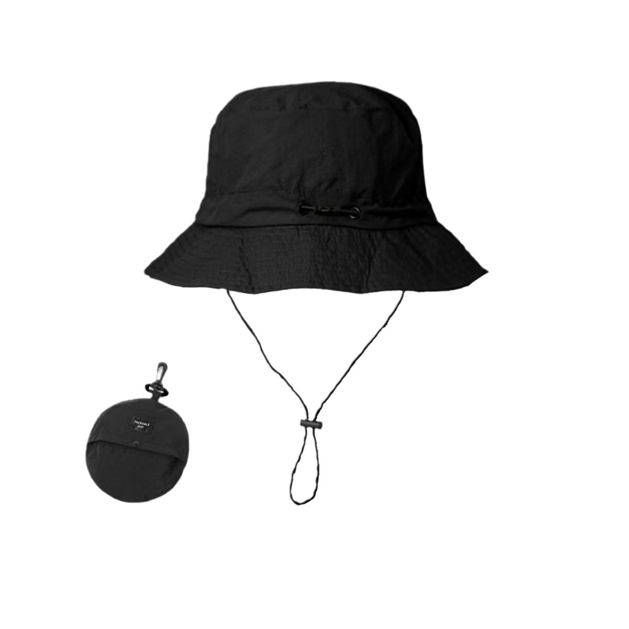 Zomerzonbescherming Waterdichte vissershoed Emmer Camping Wandelen Bergbeklimmen Cap met opbergtas Anti-UV Zon: Donkergrijs