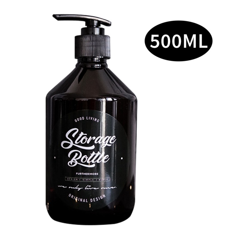 Botella de jabón de estilo nórdico para baño, botella rellenable de Gel de ducha marrón, para champú, acondicionador de pelo, lociones, dispensador de prensa, 300/500ml: I / 500 ml