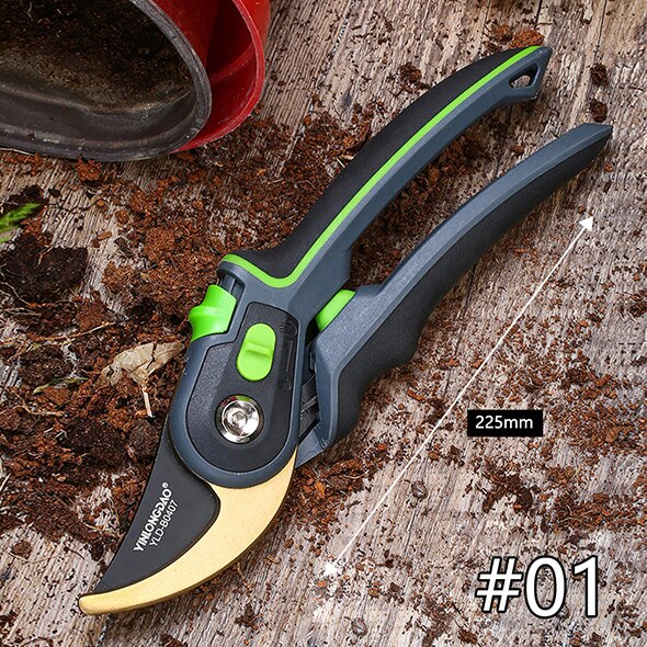 Taille cisaillement outils de jardin économie de travail ciseaux en acier à haute teneur en carbone jardinage plante forte branche sécateurs Protection main durable: B0407A