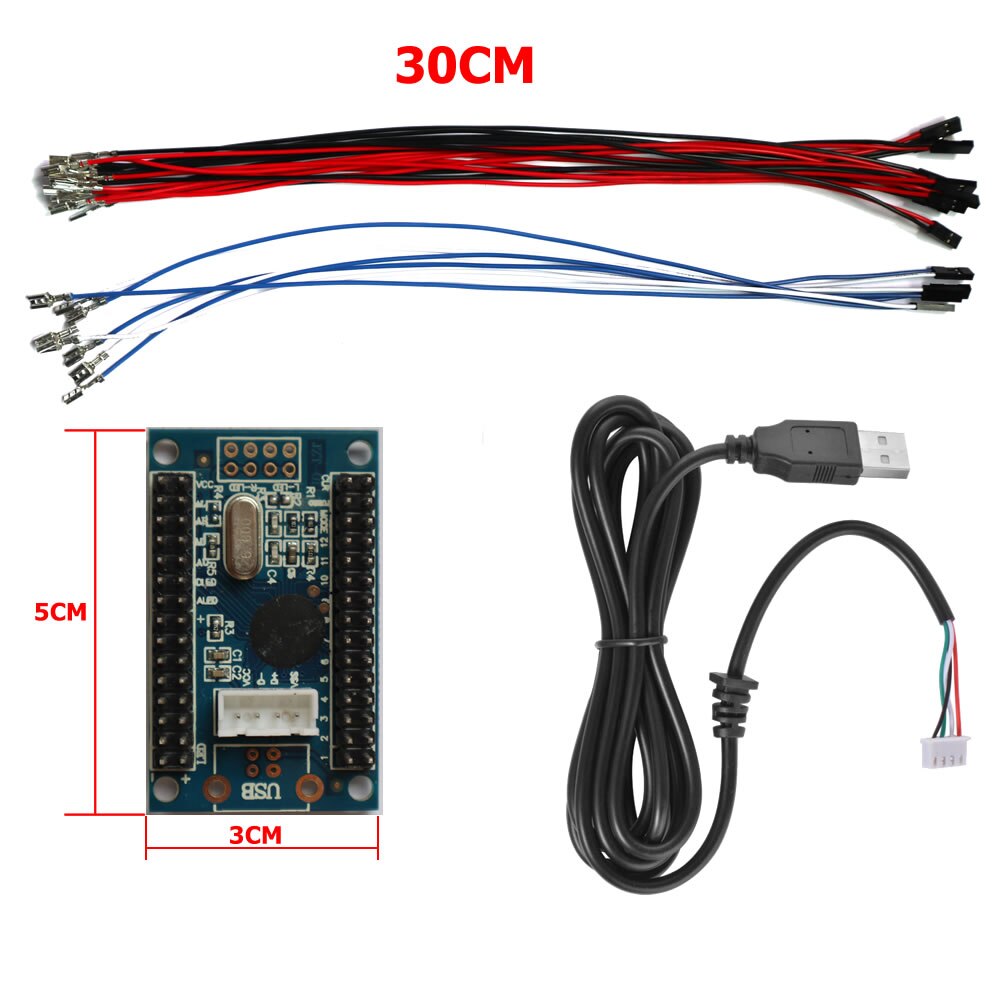 RAC-D300 diy arcada joystick 2pin 2 jogadores kits botões usb codificador cabos