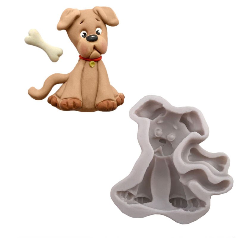 3d dyr silikonform katt hund form fondant kakeform gjør-det-selv kake dekorasjonsverktøy kjøkkentilbehør