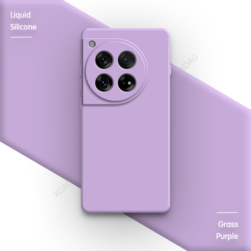 Original Phone Case for OnePlus 12 12R 5G Accessories Soft Classic High Qualtiy Liquid Silicone Simple Couples Cover Funda Shell: Ivory / For iPhone 13