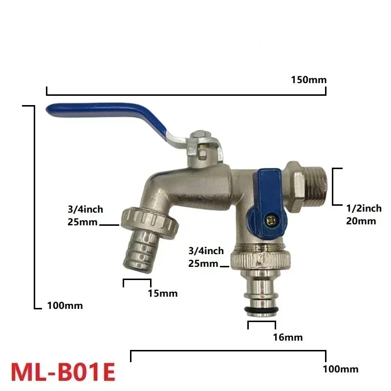 1/2'' 3/4'' Doppel Kopf Wasserhahn Wasser Splitter Stecker Kupplung Adapter Ventil Schalter Garten Schlauch Bewässerung Tap Joint: Burgunderrot