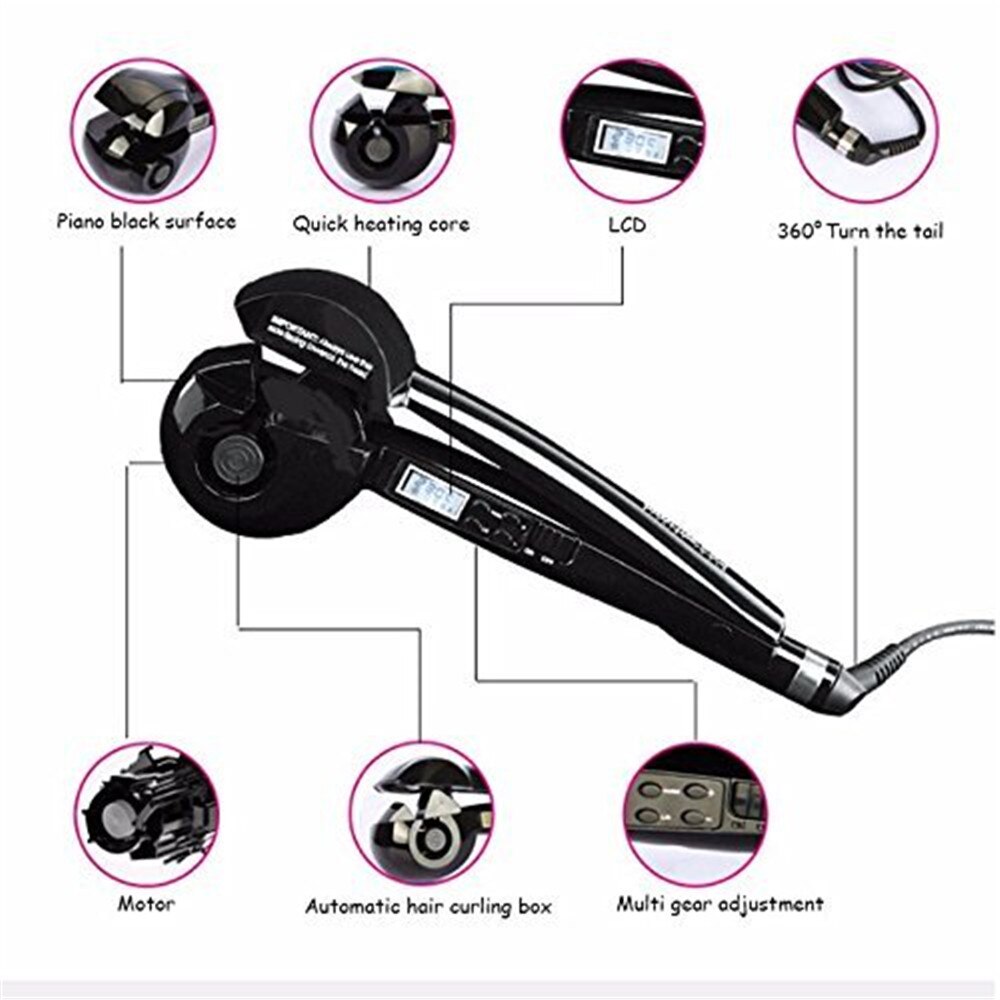 Fer à friser les cheveux automatique bigoudi outils de coiffure femelle bigoudis sertissage cheveux fer à sertir chaleur