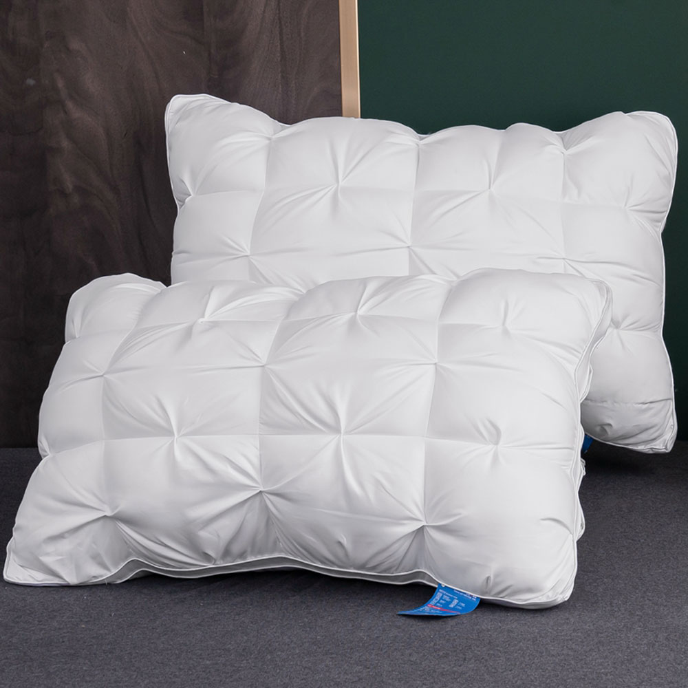 Coussin de sieste confortable à haute résilience, à fleurs tordues, pour la maison, l'hôtel, le bureau, pour étudiants, bon sommeil, soulage les muscles: White / 48x74cmx2pcs