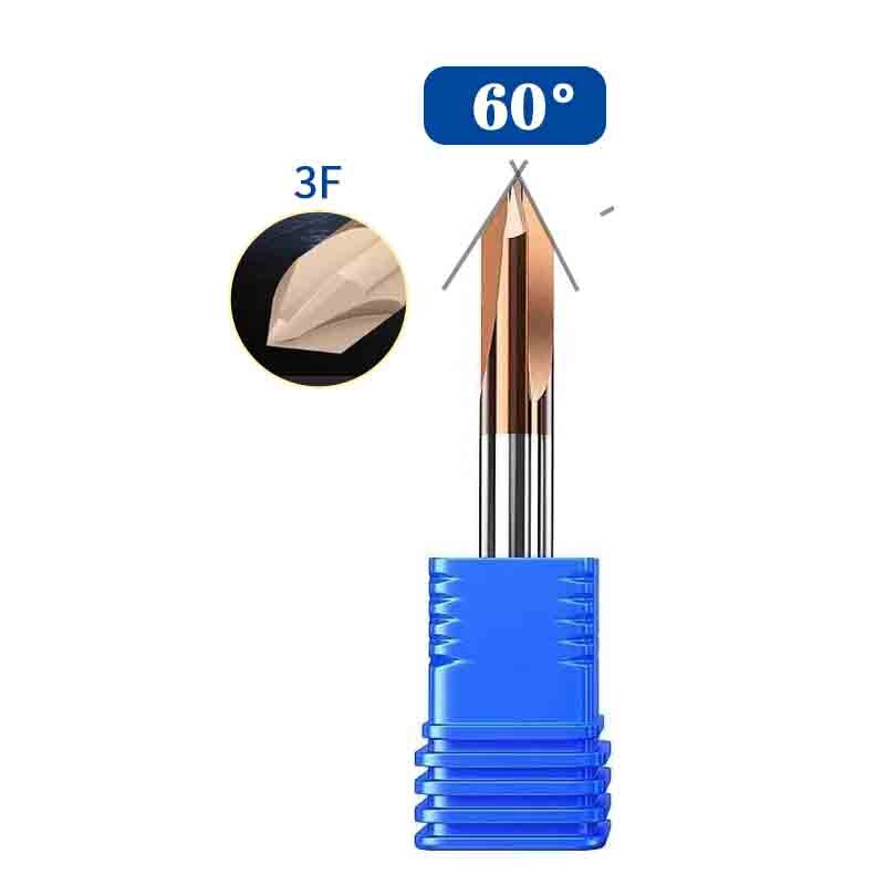 HRC55 Chamfer Milling Cutter Carbide Corner Countersink Chamfering Mill Deburring Edges V Grove Router 60 90 120 Degree 3 Flutes: 4X4DX50L / 35mm