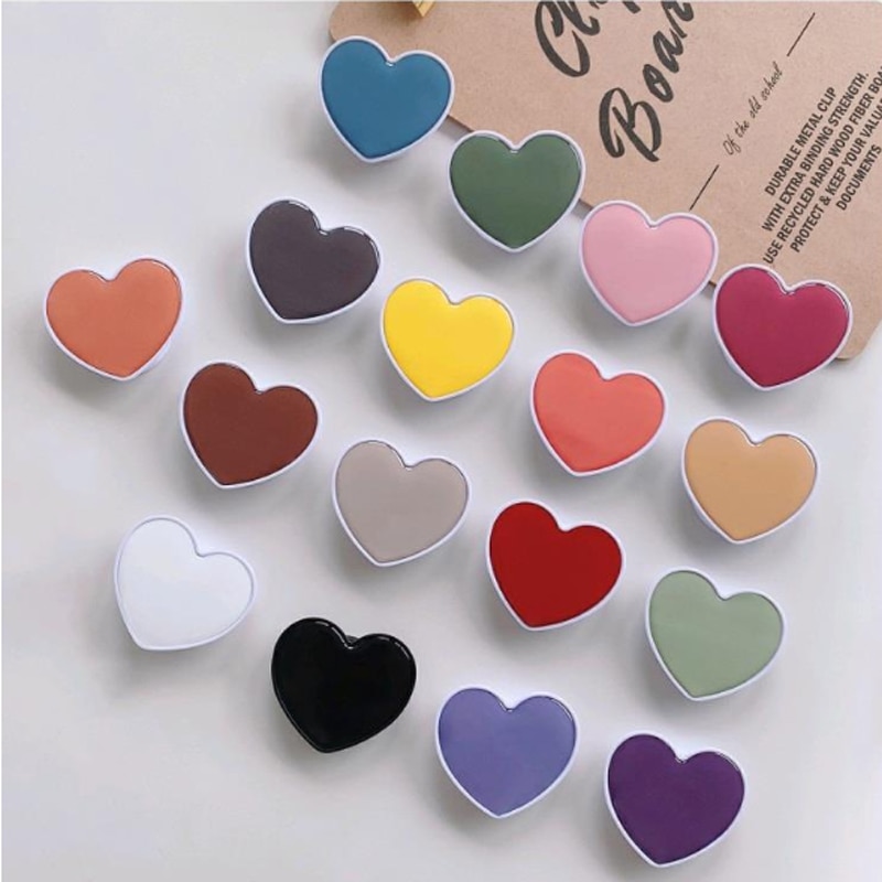 1pcs Pure Love heart shape epoxy glue mobile phone bracket Cute 3D Animal airbag Phone Expanding Stand Finger Holder