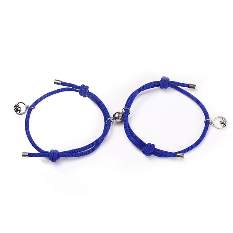 2pcs Men and Women Charm Girl Bracelet Couple Bracelet Couple Magnet Attract Each Other Personality Jewelry Lover: royal blue