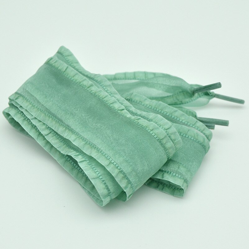 Cordones de Organza con volantes anchos de 4cm, 18 colores, lazo de hilo de gasa, cordones anchos, , belleza, zapatos informales blancos,