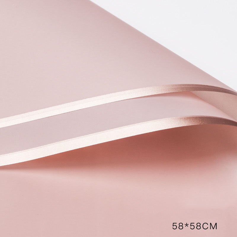 20pcs/lot Tissue Paper Gold Border Rose Flower Wrapping Paper Craft Scrapbooking Korean Wrap Floristics Bouquet Decorative: lotus pink