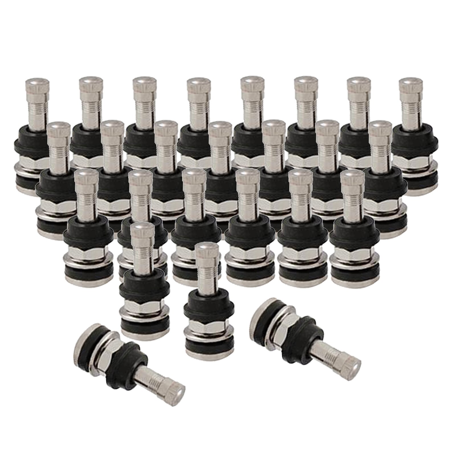 25x CHROME TR416 Metal Valve Stems for .453" &amp; .625" Rim Holes Long 1 1/2 "