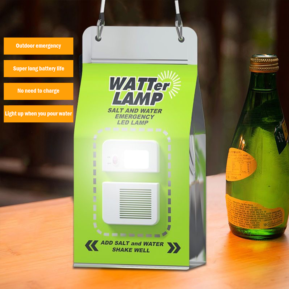 Lámpara LED portátil de agua salada para exteriores, lámpara de emergencia reutilizable para pesca nocturna, ahorro de energía, suministros de viaje