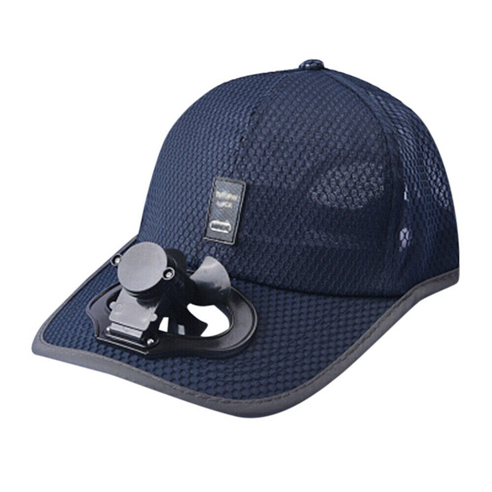 Zomer Fan Cooling Baseball Cap Hoed Usb Opladen Ademend Schaduw Zonnebrandcrème Hoed Vereist Vissen Zomer Sport Outdoor: navy