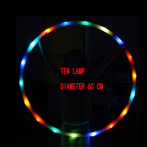 PENGROAD LED Colorful Unremovable Sport Hoops Illuminate Fitness Circle Performing Arts Abdominal Loss Weight Fitness Equipments: Beige