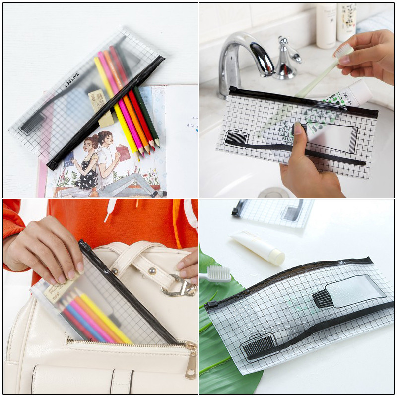 Portable PVC Travel Storage Bag Toothpaste Toothbrush Debris Ziplock Bag Makeup Storage Case Makeup Cosmetic Organizer Bag