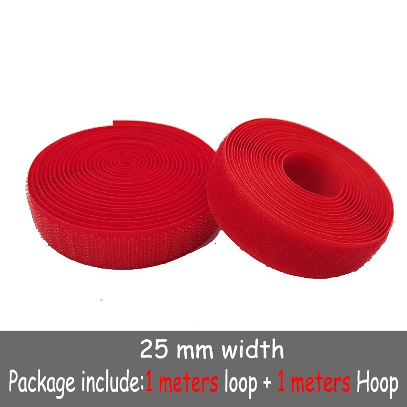 25mm colour fastener tape hooks and loops sewing Accessories tape strap for shoe repair clothing DIR 1m hook + 1m loop: Color 10