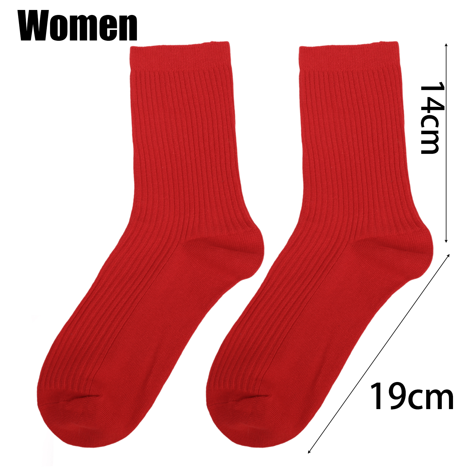 Calcetines rojos de algodón para hombre y mujer, medias deportivas transpirables, cómodas, de algodón de Color sólido, informales, color rojo de la suerte, para Festival: XXS / Negro