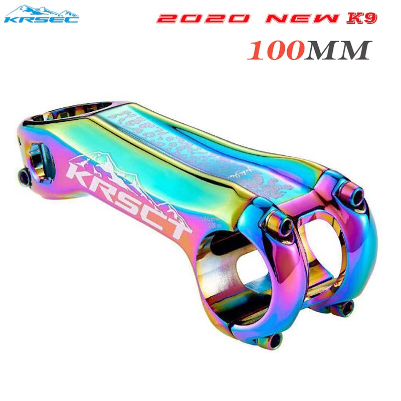 KRSCT Bicycle Stem CNC Handlebar Stem Road Mountain Bike MTB Stem -20Degree 28.6*31.8mm 80/90/100mm Bicycle Handlebar Parts: Rainbow 100mm