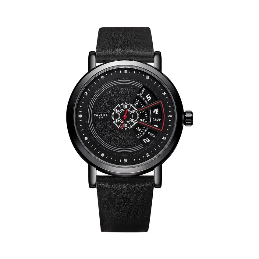 YAZOLE Mode Polshorloge Voor Mannen Waterdichte Hollow Quartz Horloge Mannen Casual Sport Horloge Montre Homme Relogio Masculino: 510black