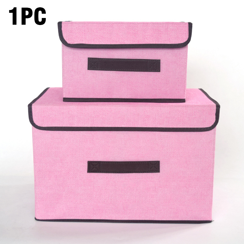 Non-woven suit large capacity storage box dustproof storage box Folding fabric imitation linen portable dustproof storage box: S / green