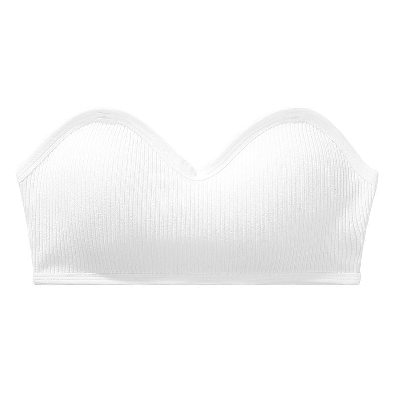 1PCs Sexy Strapless Top Women Tube Top Wrapped Bra Cropped Bandeau Top With Pad Stretchy Lingerie Girl Underwear Tube Tops: White