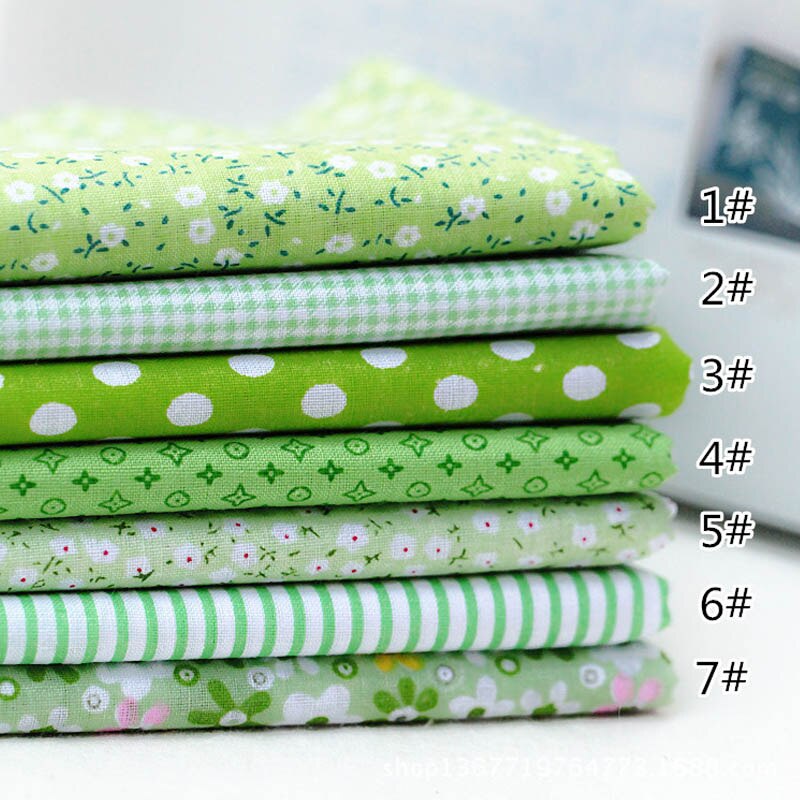 gemischt Stil Baumwolle Stoff Gedruckt Tuch NäHenne Quilten Stoff Patchwork Hand Druck Hause Liefert DIY Handgemachte Accessoires: Grün