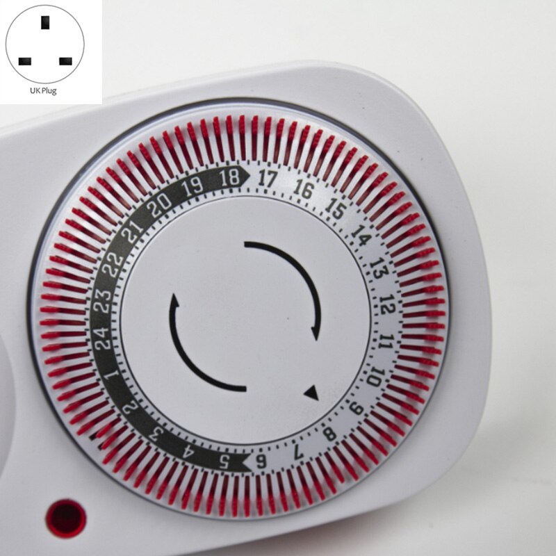 24 Hours UK Plug in Mechanical Grounded Programmable Timer Switch Smart Countdown Switch Socket Indoor Auto Power Off
