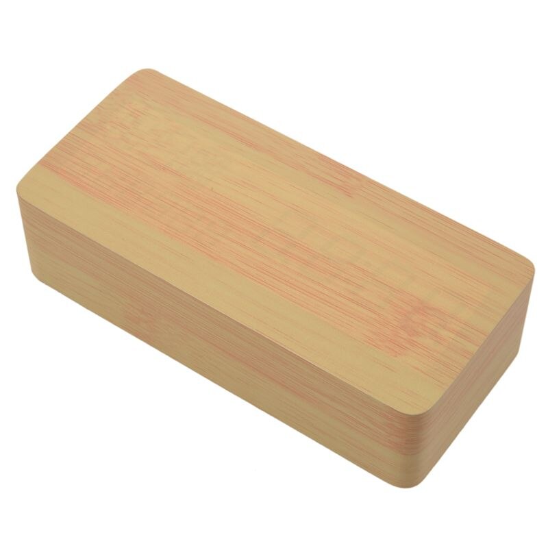 Led-wekker, houten led-digitale wekker, geeft tijd, datum, week en temperatuur weer, vierkant houten bureau met geluidsregeling: Geel