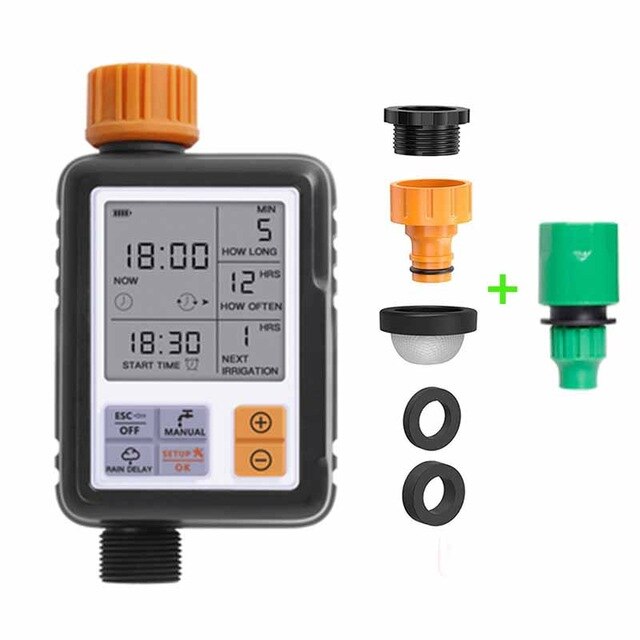 Automatic Programmable Digital Water Timer 3" Large Screen IP65 Waterproof For Garden Lawn Watering System Irrigation Timer: type2
