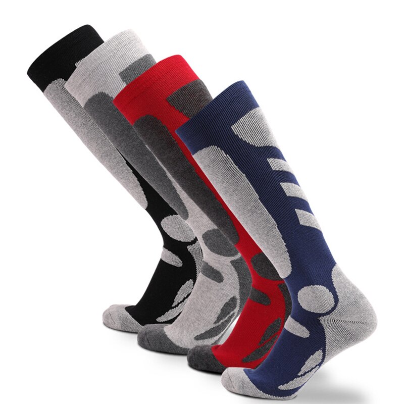 Inverno meias de esqui térmicas de algodão grosso esportes snowboard ciclismo esqui meias de futebol masculino feminino absorção joelho alto elástico meias