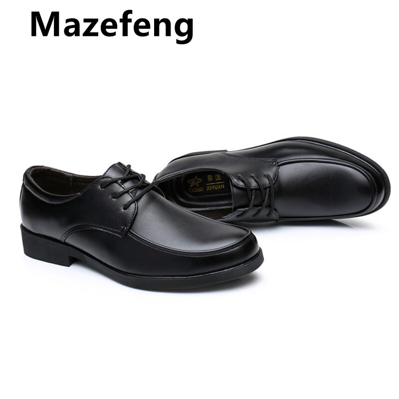 Mazefeng-zapatos formales de cuero para hombre, calzado informal de negocios, de , con punta redonda, transpirables, novedad de